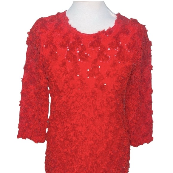 JSong Flora Sequins Dress Red - Picture 2 of 6